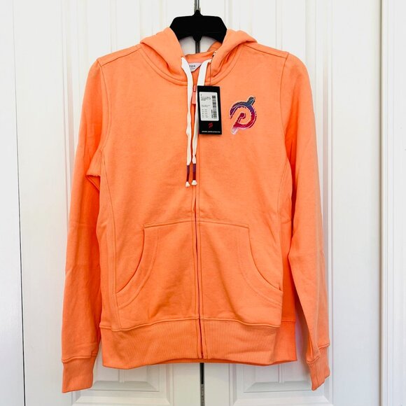 Peloton Lightweight Full Zip Hoodie in Peach/Orange (S) New With Tags - Picture 4 of 7